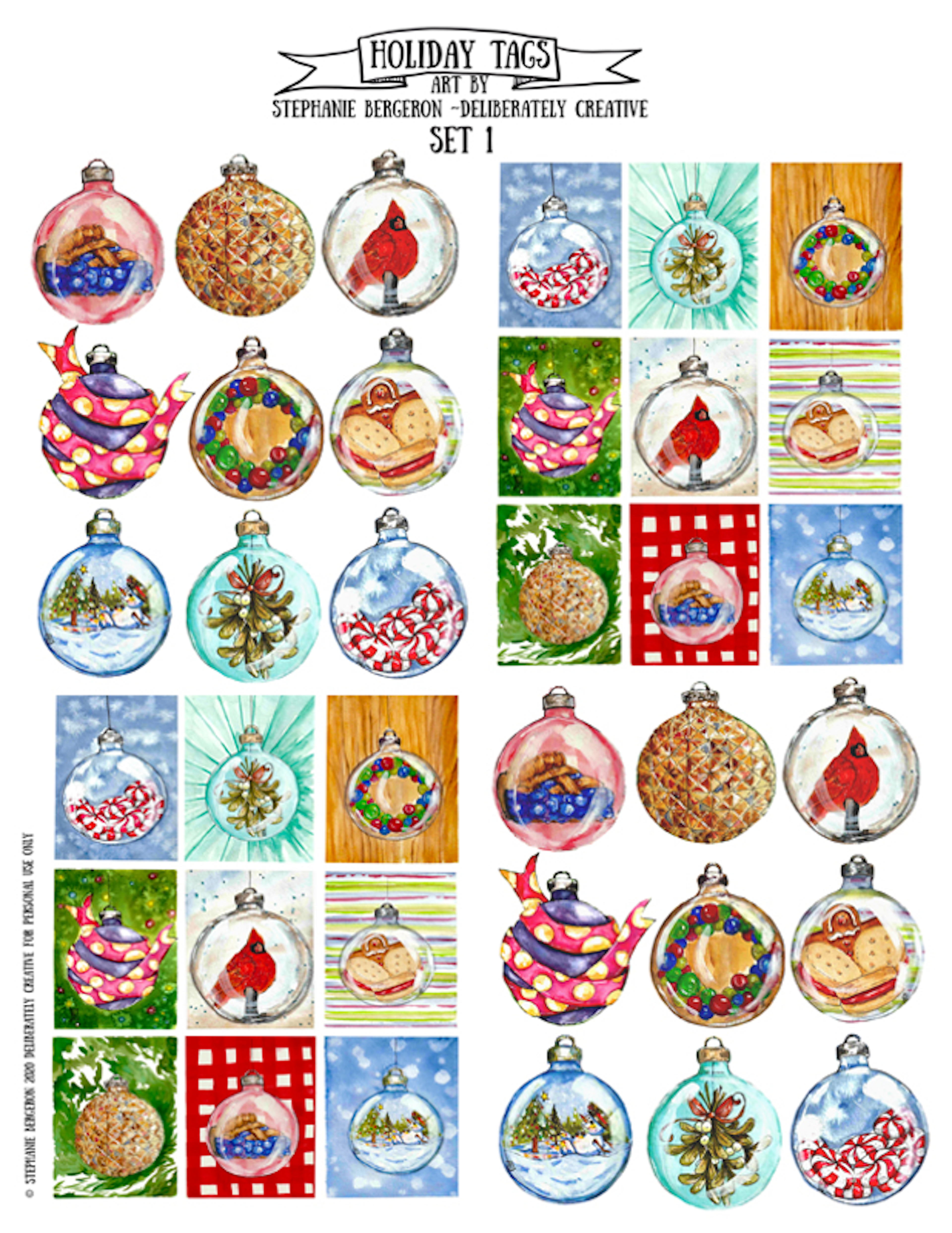 Festive Gift Tags to Print & Cut