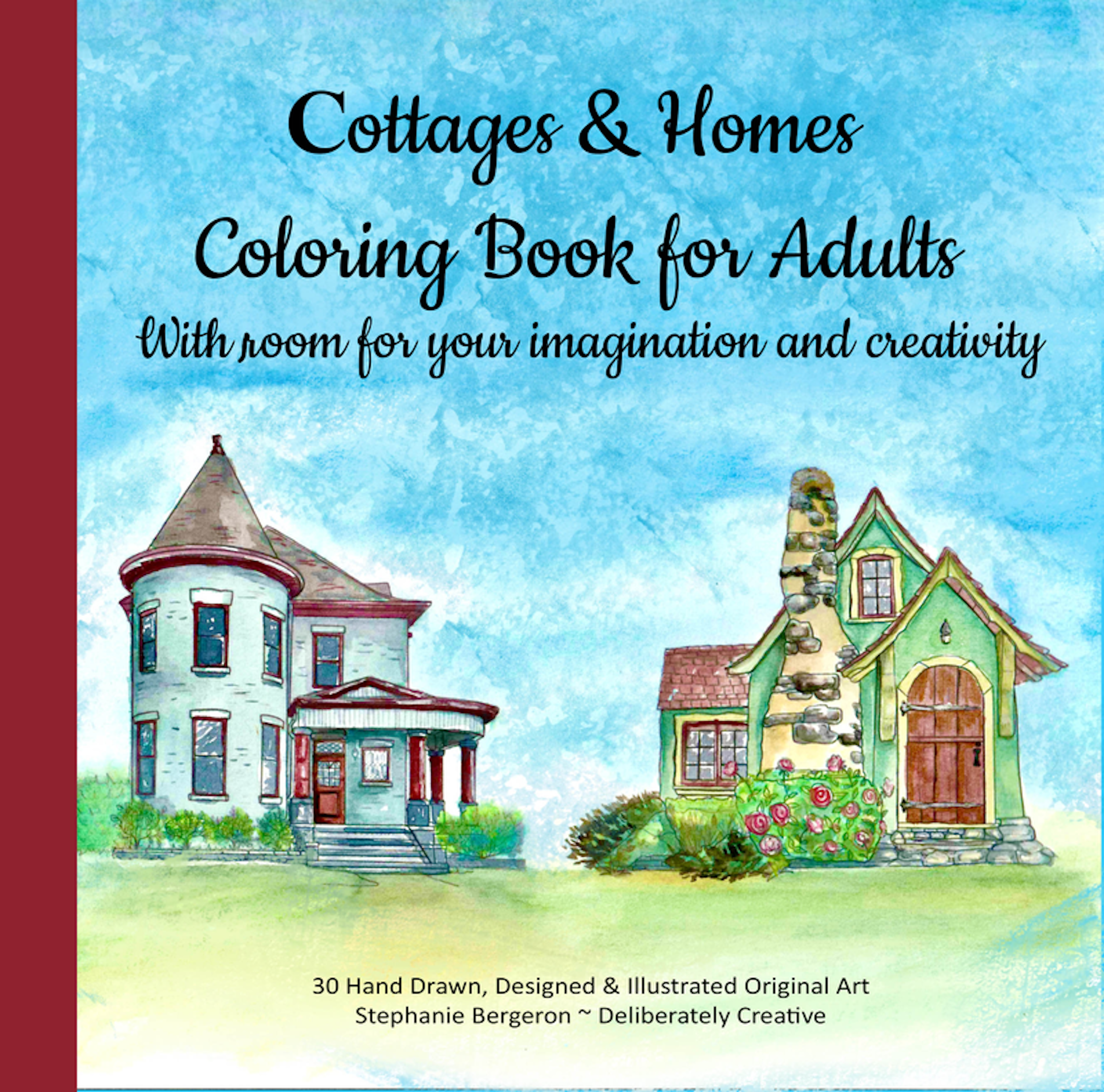 Cottages & Homes Adult Coloring Book 